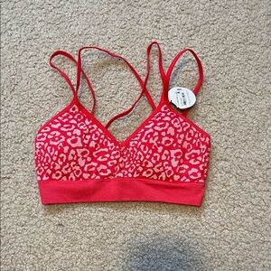 New Flirtitude Red Animal Print Sports Bra